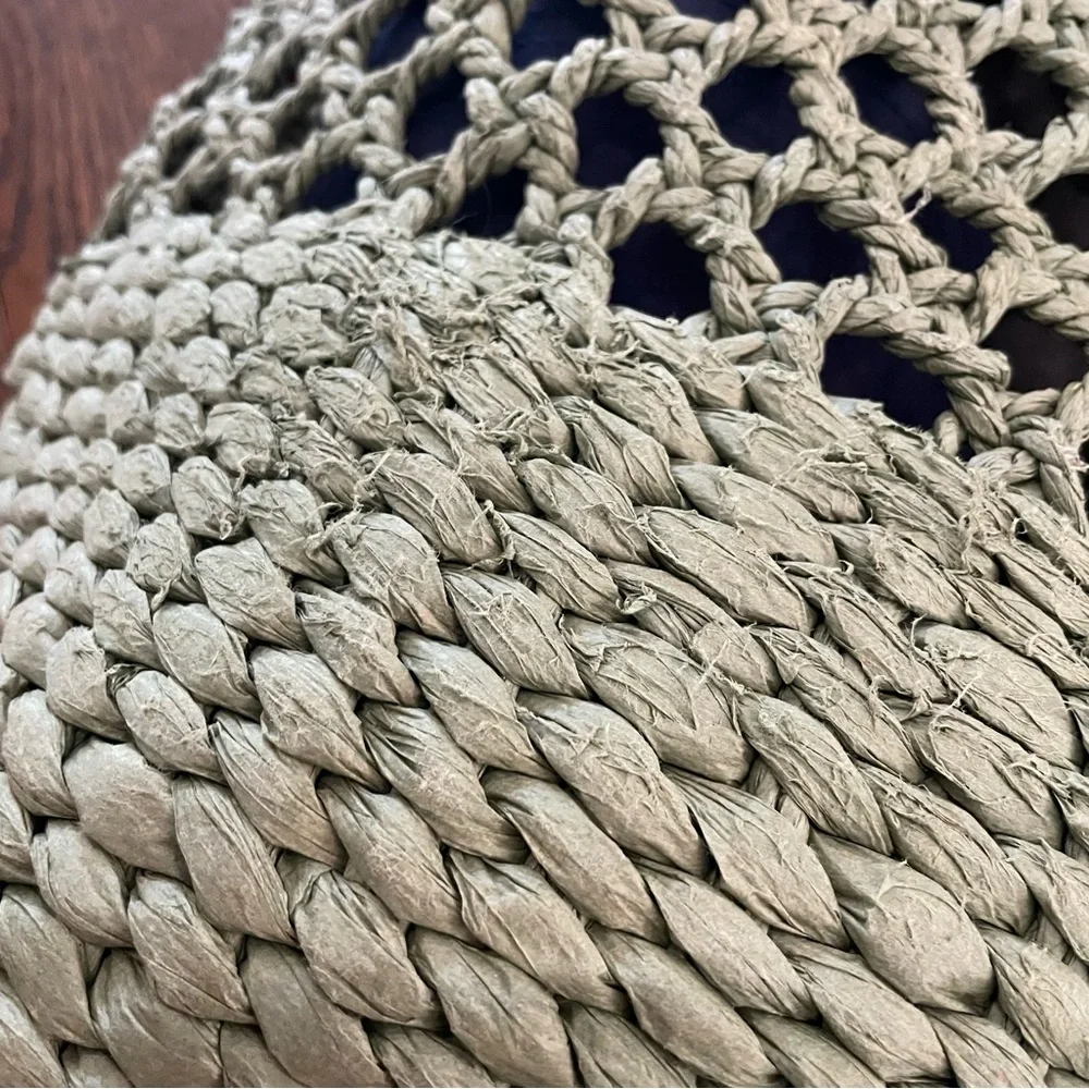 SHADE & SHORE Green Paper Raffia Woven Tote Beach Bag